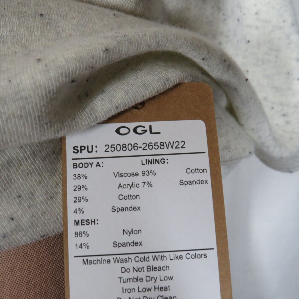 OGL Speckled Soft Stretchy Cotton Blend Mock Neck Padded Brami Top Size Medium - Picture 11 of 11